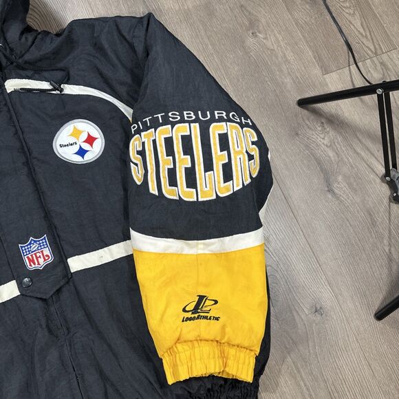 Vintage 90’s NFL Pro Line Pittsburgh Steelers Puffer Jacket Logo Athletic Sz XL - Picture 3 of 14
